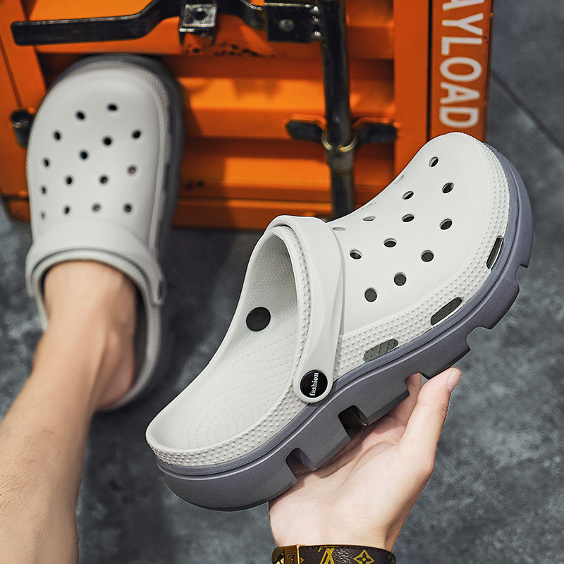 Hole Shoes Men's Outer Wear Beach Shoes Anti-slip Casual Breathable Couple Baotou Slippers Summer Sandals for Women