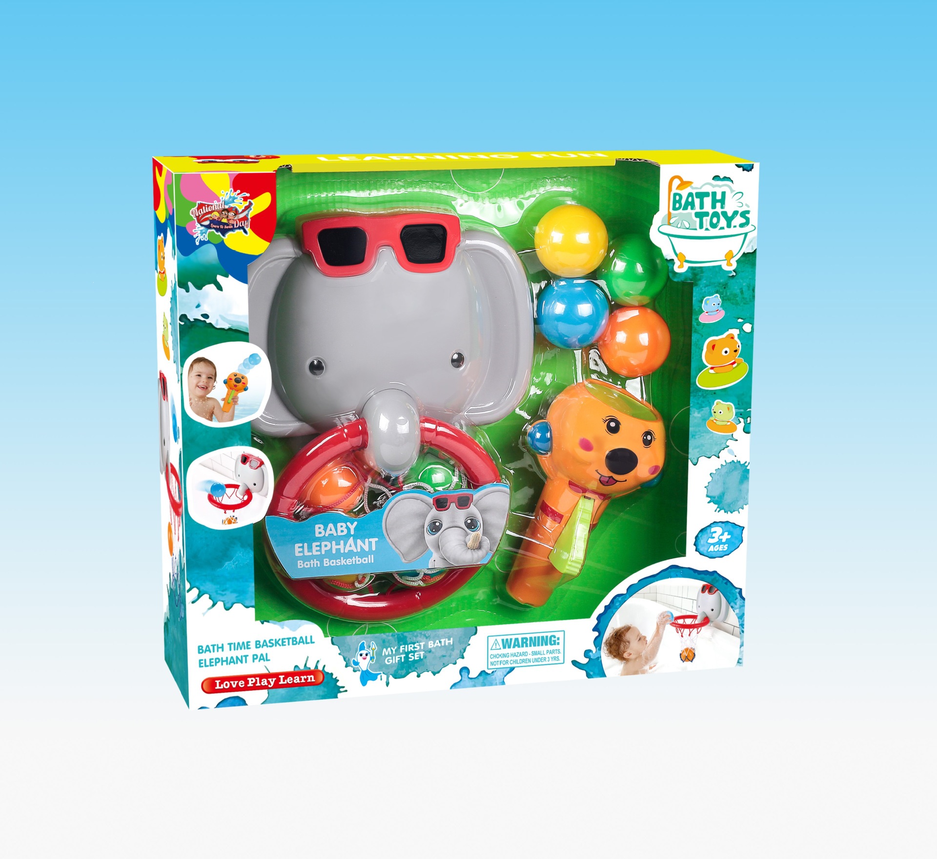 Elefante de venta transfronteriza juego de polo acuático juego de juguetes para niños juego de agua mini dibujos animados juego de pesca juguetes de baño