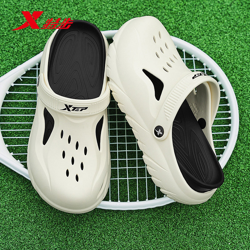 Xtep Crocs メンズ ビーチシューズ アウターウェア 滑り止め 夏 通気性 アウトドア サンダル スポーツ レジャー 包頭スリッパ|undefined