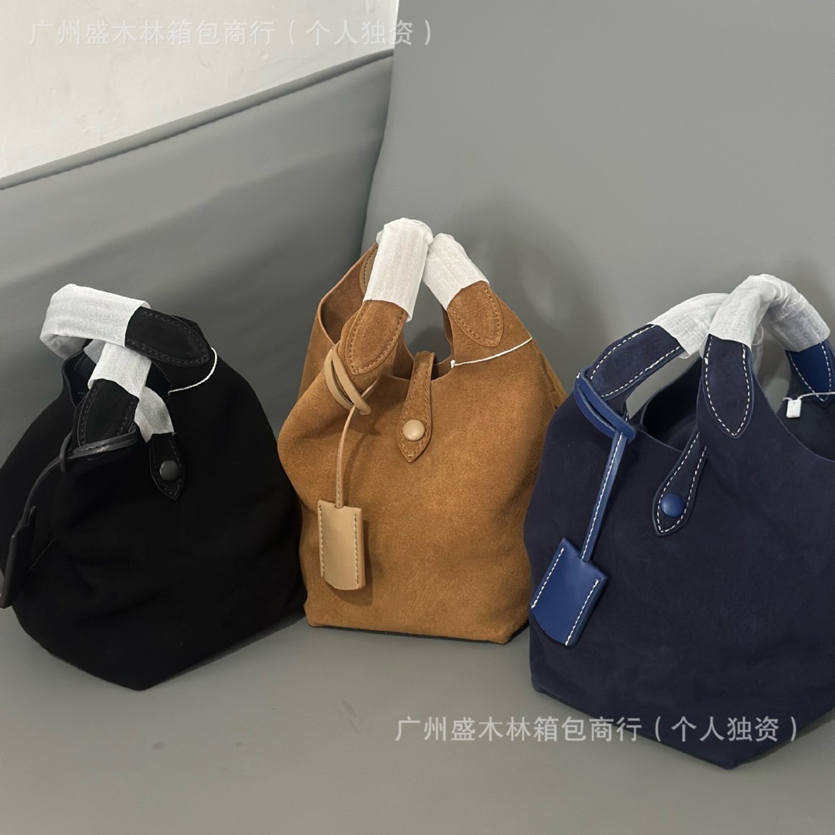 2025 Old Money Style Matte Suede Large Capacity Retro Bucket Bag Handbag Crossbody Bag For Women - Thumbnail 2