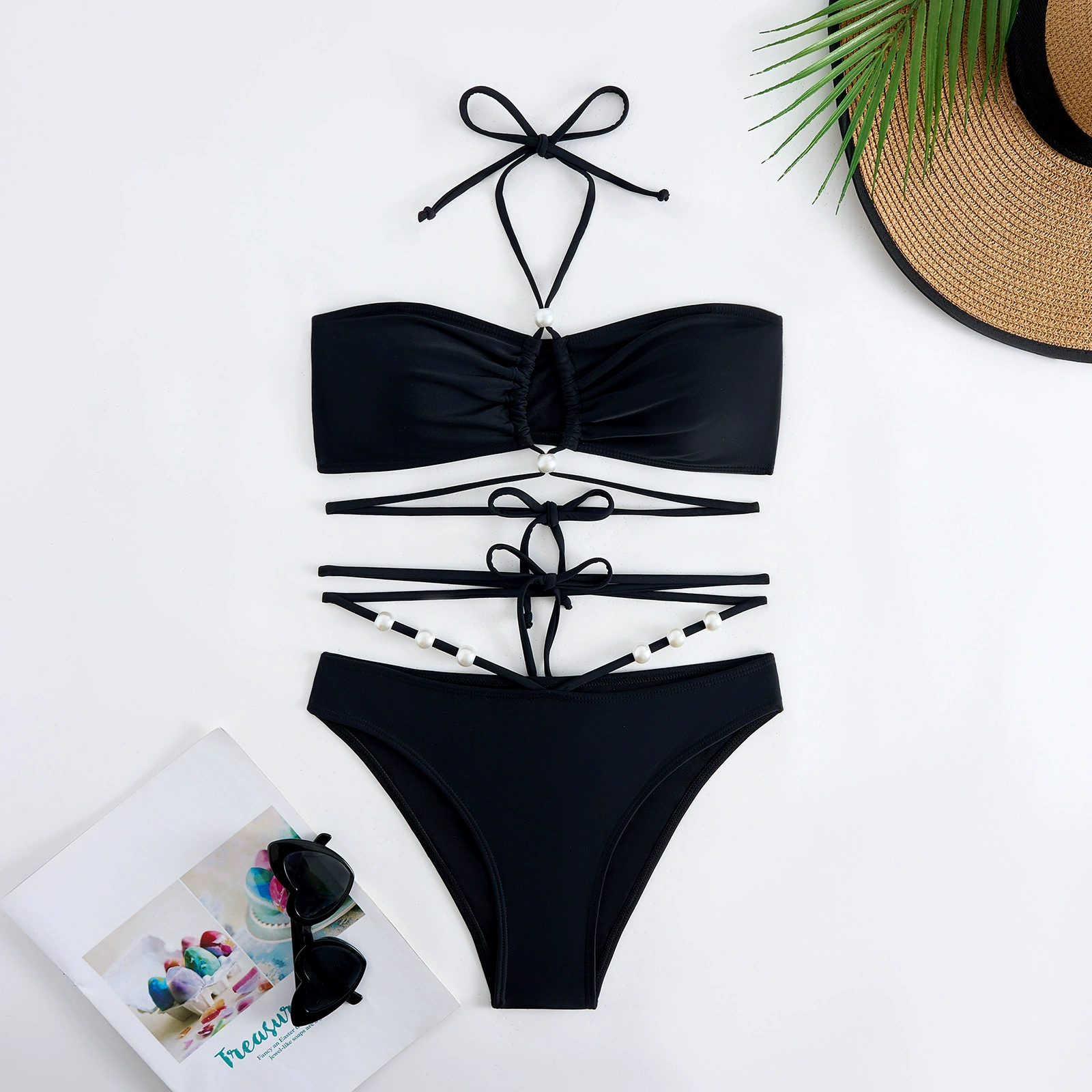 Sexy swimwear from pearl, split beach decorations, European style