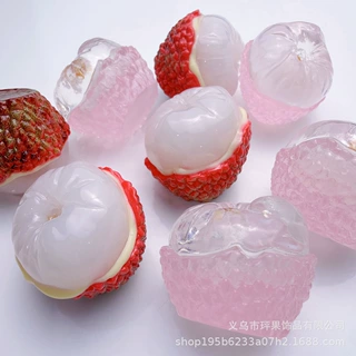 立体食玩半剥荔枝diy手机壳发夹头绳钥匙扣挂件小摆件盲袋树脂批