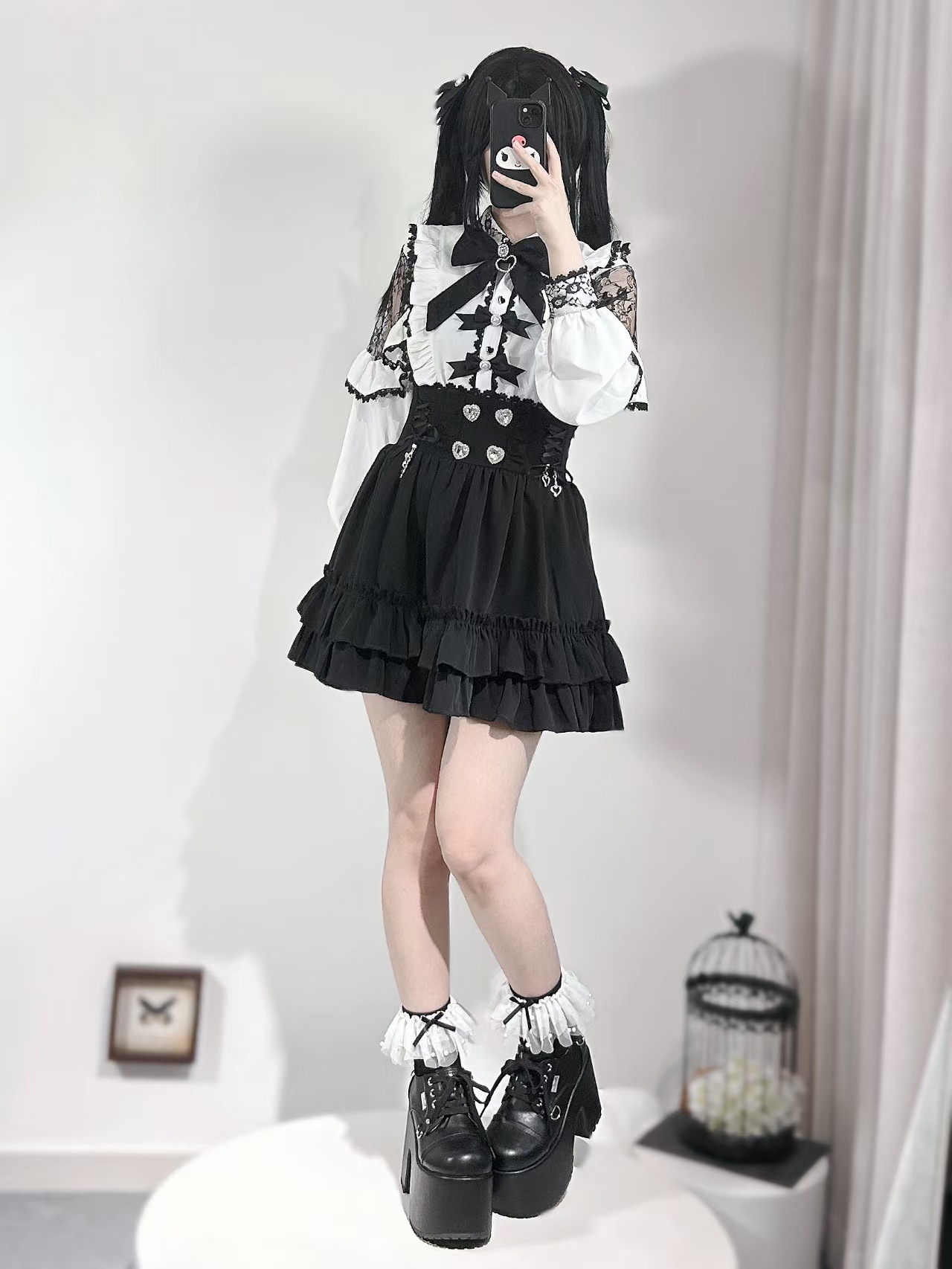 Japanese-Style College Slimming Suit Dress for Women, Autumn White Long-Sleeve Shirt with High-Waisted Slimming Skirt Two-Piece Set