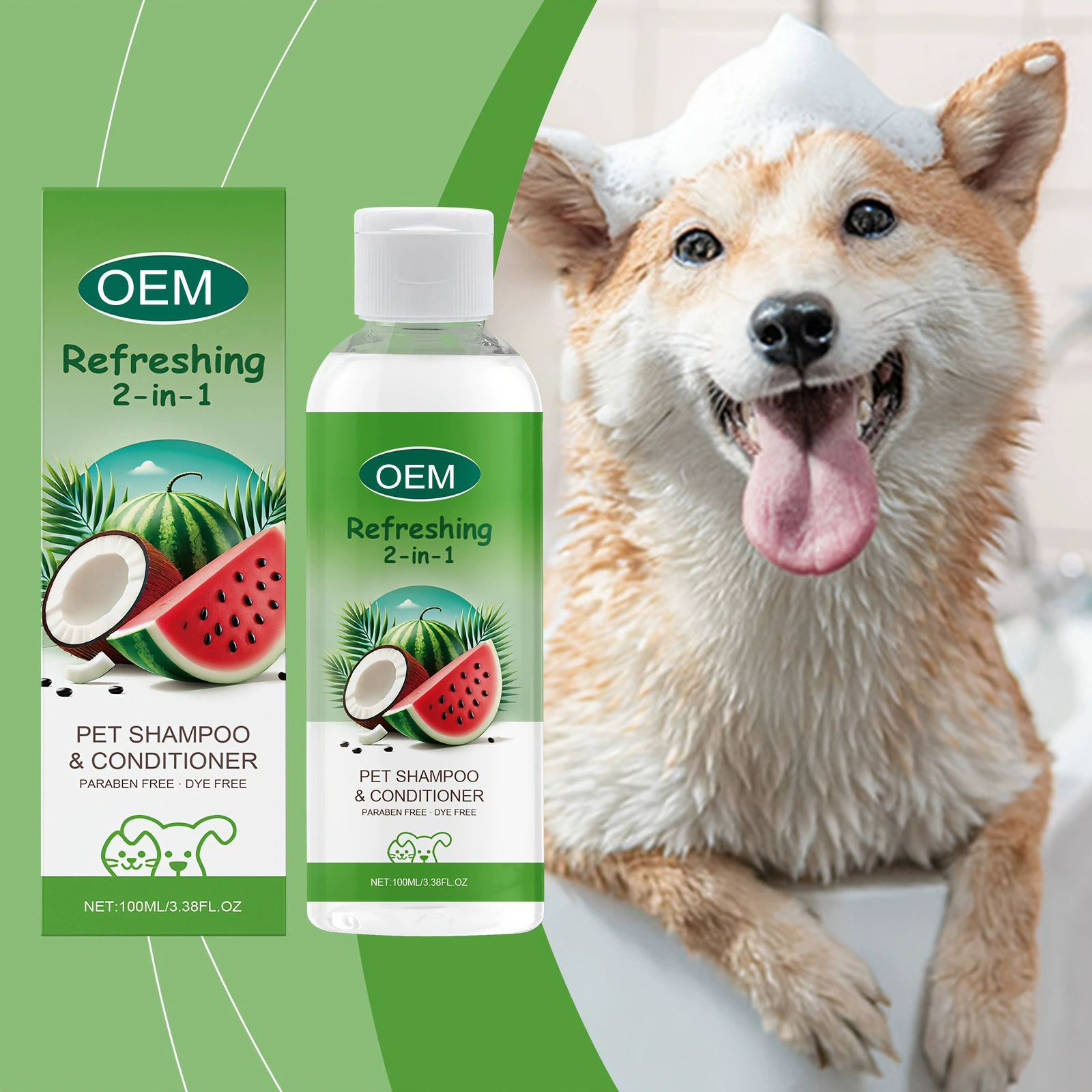 Amazon Pet Care 2-в-1 гель для душа с ароматом для собак и кошек Специальный дезодорирующий гель для душа, удаляющий клещей и против зуда