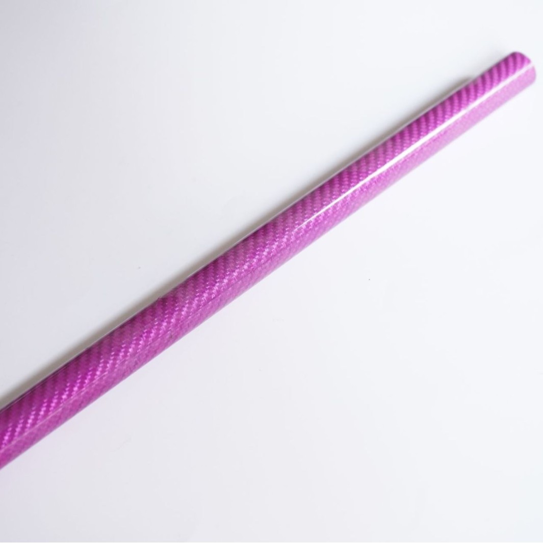 供应3K彩色碳纤维管斜纹亮光圆形空心碳管高强度支架碳纤维管批发