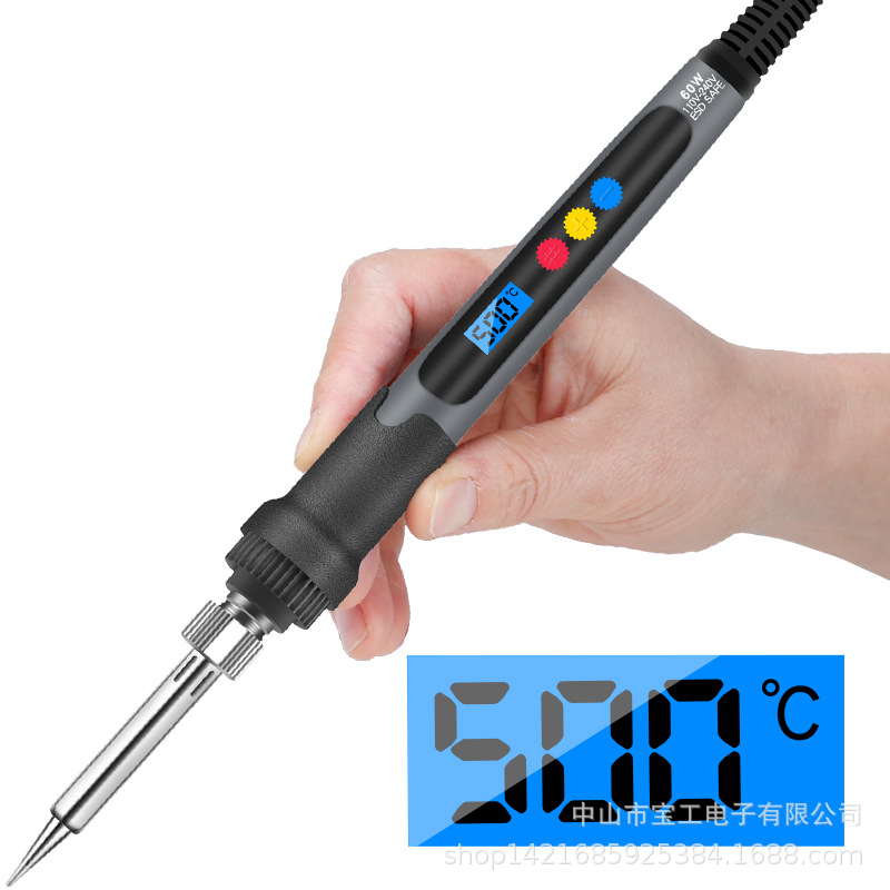 跨境严选807电烙铁数显60W恒温工业级可调温洛铁维修焊接套装