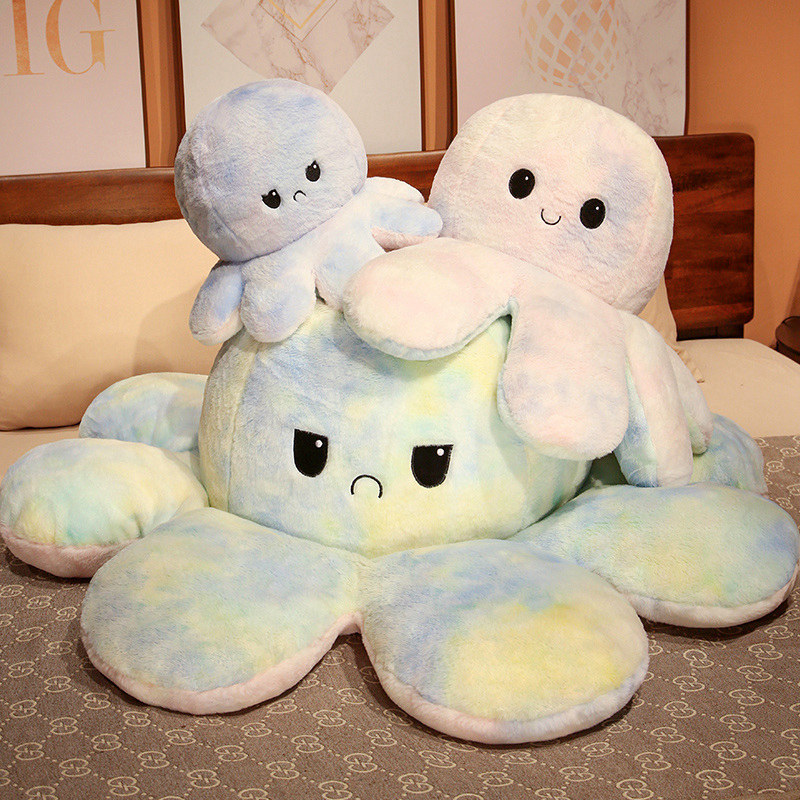New tie-dyed double-sided flip face octopus Octopus doll Pillow sofa pillow spot wholesale