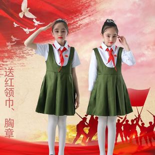 Feng Lin's Same Style Kidsren's Chorus Clothing Student Red Scarf Learning Lei Feng Sparkling Red Star Red Song Male and Female Chorus Performance