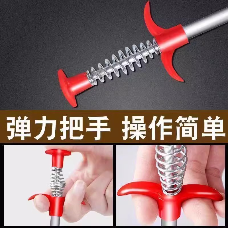 Drague de alcantarillado artefacto inodoro de cocina tubería bloqueada draga universal garra de primavera drenaje de suelo limpio pelo