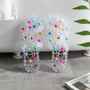 Anti-Slip Massage Slippers for Women, Anti-Odor Sole Particles, Summer Household Acupoint Bathroom Quick-Drying Foot Full