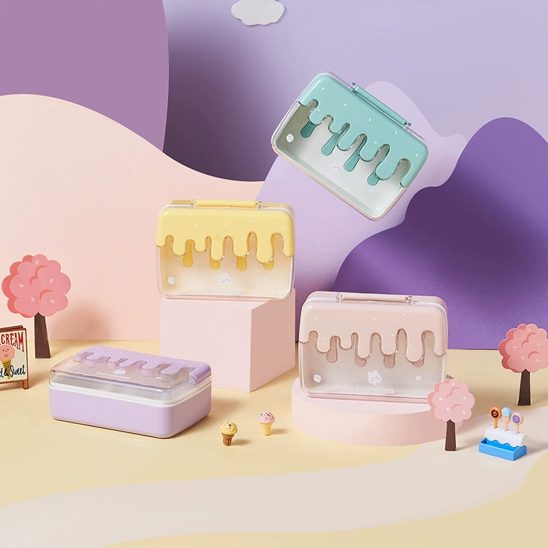 Мыльница для мороженого креативная сливная портативная Студенческая общежитие Ванная комната бытовая мыльница для ванной комнаты с крышкой