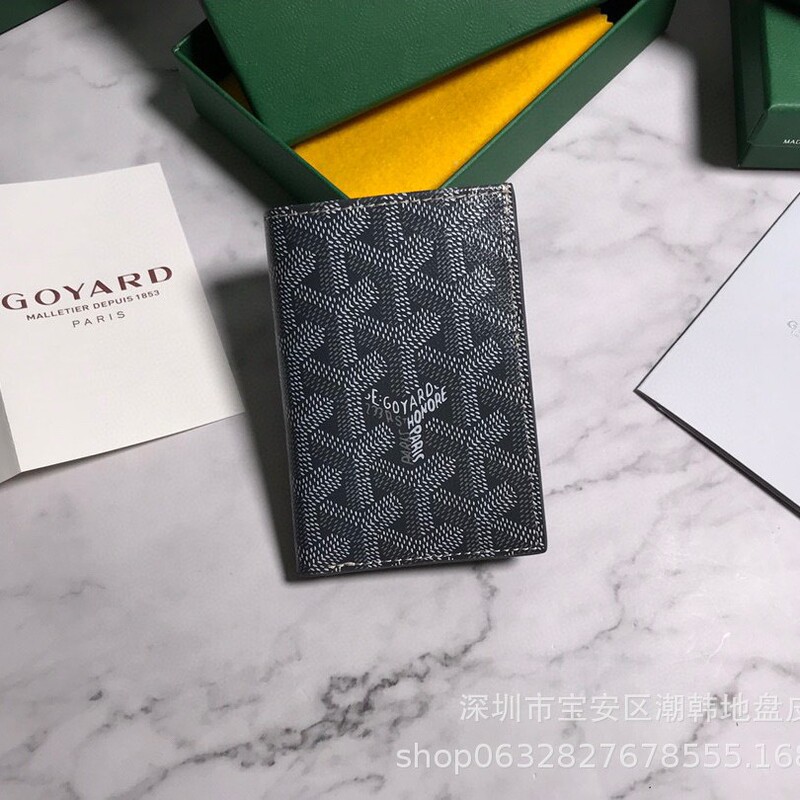 Goyard Goya Ticket Holder Money Holder Women's Dog Teeth Printed Passbook Holder Flap Long Card Holder Card Holder Wallet