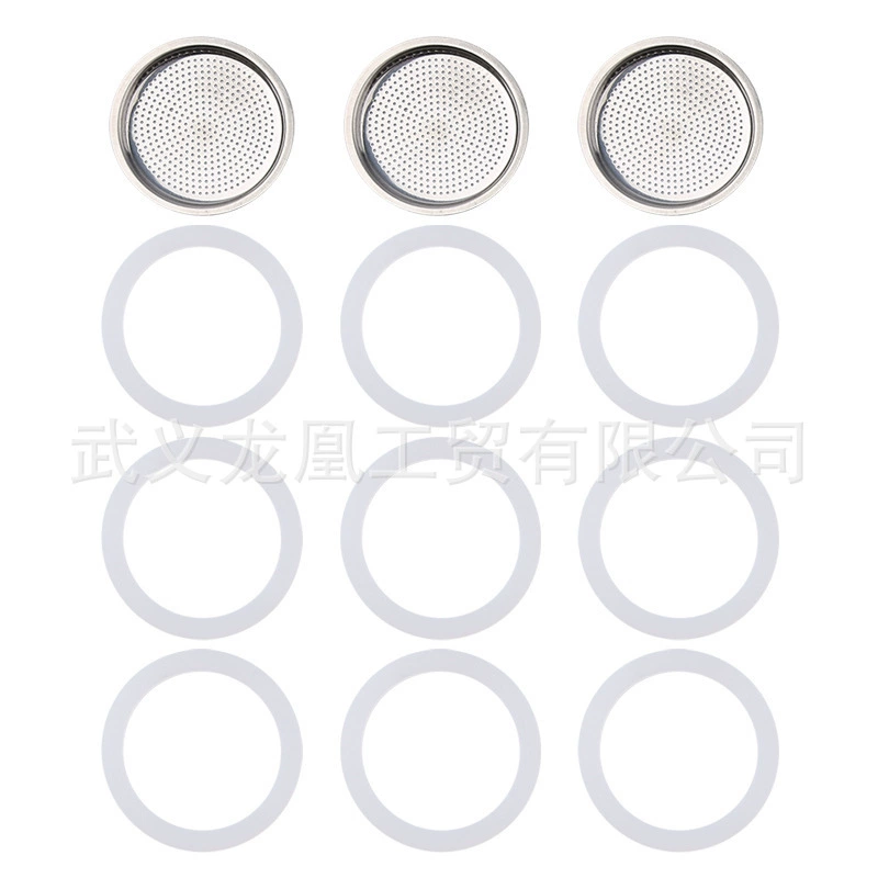 Coffee pot, silicone funnel, pad, filter, set, (Physicals)