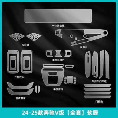 console film, display screen tempered glass – Car interior film - 2024-2026-mercedes-benz-v-class-full-set-soft-film