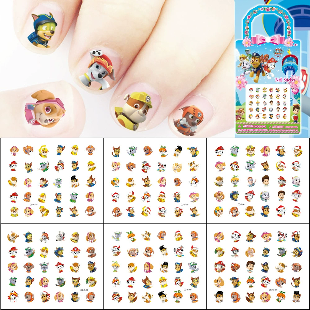 Трансграничные наклейки для ногтей Детский мультфильм Ван Ван команда сделал большой вклад в набор наклейки для ногтей 6 водонепроницаемых наклеек для ногтей