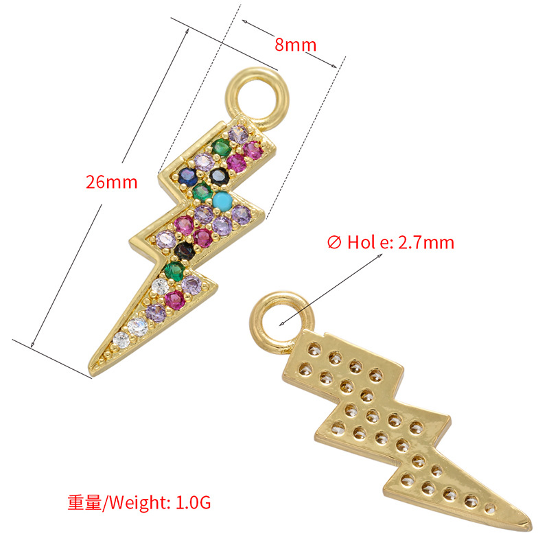 Wholesale Micro-inlaid Colored Diamond Lightning Pendant Nihaojewelry display picture 9