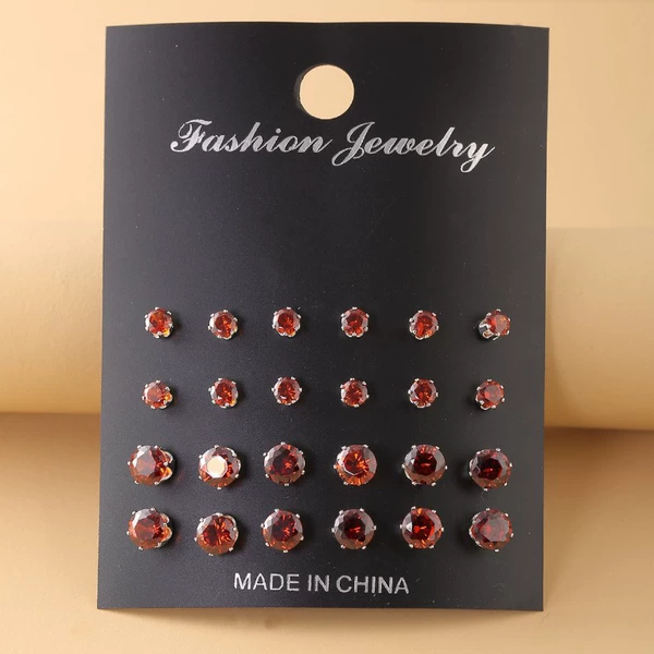 5346904 (color diamond earrings (red))