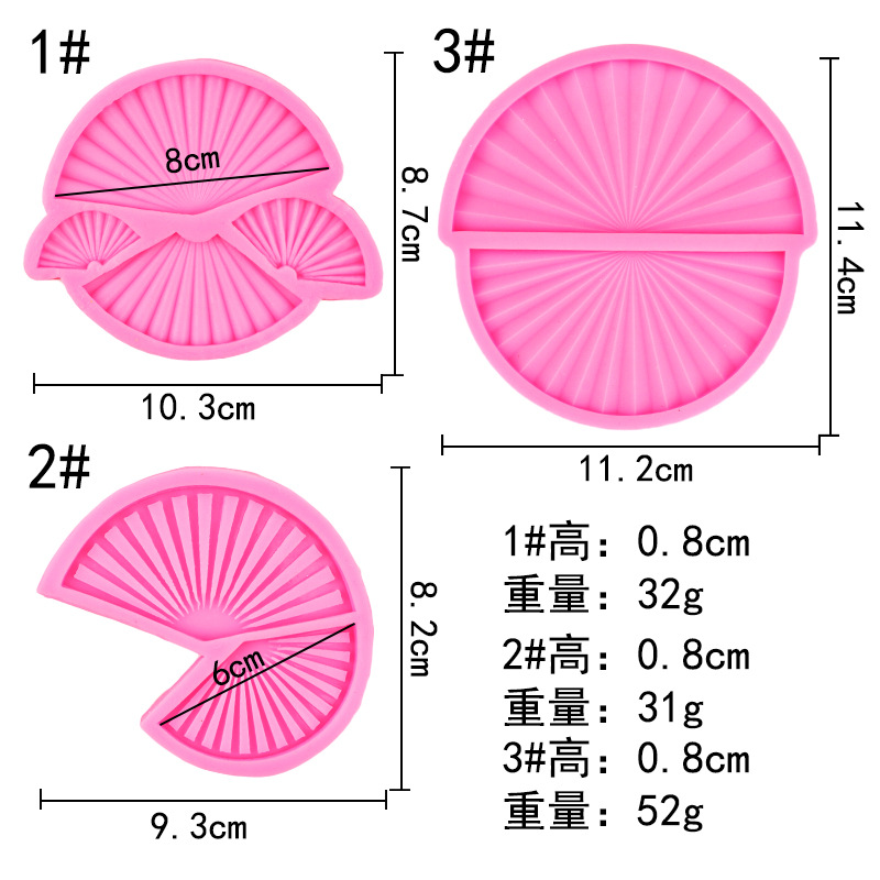 Fondant en forma de abanico de origami pastel decorativo plug-in chocolate Caramelo Suave molde de silicona origami modelado epoxi molde de yeso