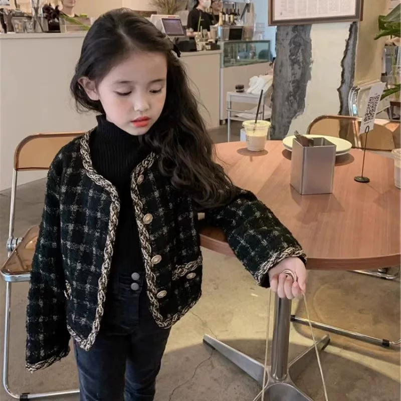 Демисезонная детская куртка, стиль Chanel, западный стиль