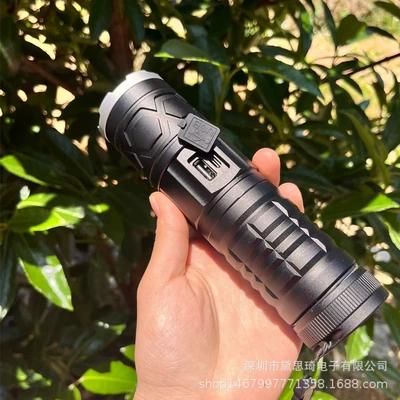 Amazon White Laser Flashlight, Outdoor USB Rechargeable Aluminum Alloy High-Intensity Zoomable Long-Lasting Flashlight, Wholesale (UV fənərlər)