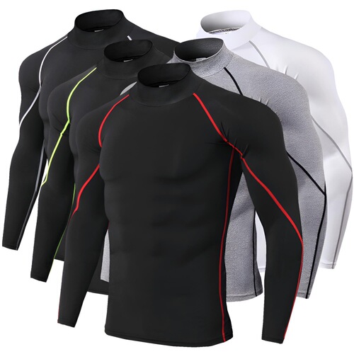 PRO Sports Running Fitness Clothing Outdoor Sports High Elastic Quick Dry Cycling Training Tight High Collar Long Sleeve