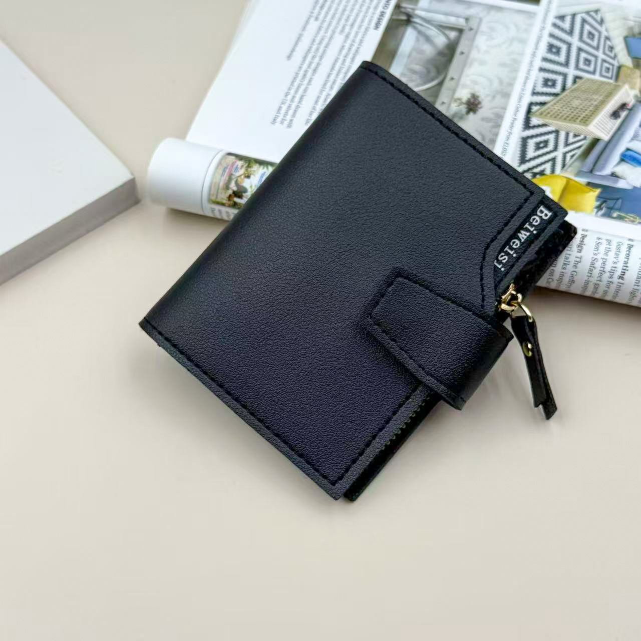 Cartera directa transfronteriza de damas, cartera de tarjetas plegables, cartera multifuncional, cartera de tarjetas, cartera de hebilla caliente de Amazon