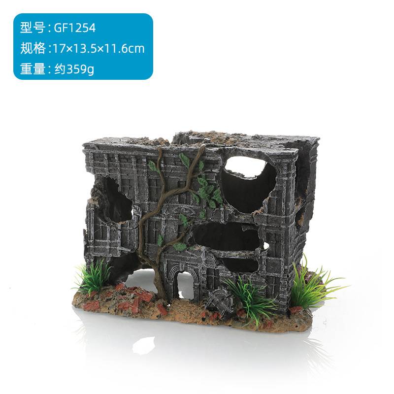 Decoración de resina, construcción, castillo, pecera, paisajismo, esquivar las artesanías de resina, decoración de paisajismo de castillo pequeño, fábrica creativa