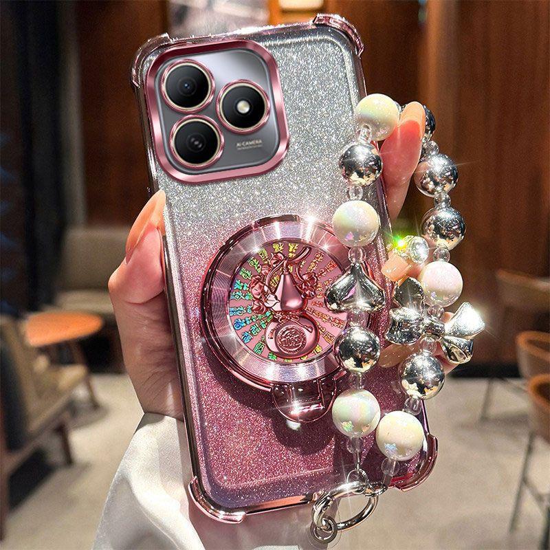 Suitable for wikohi Enjoy 80s mobile phone case with gourd-shaped rotating stand, Enjoy 90promax glitter electroplated anti-drop case