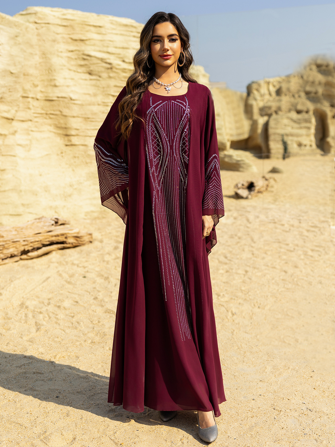 Middle Eastern Long Robe,Women’s Plus Size Evening Dress