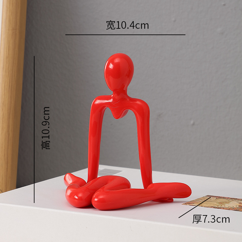 抽象的なキャラクターヨガ思想家プラスチック工芸品かわいい小さな装飾品部屋の装飾アートリビングルームの装飾品|undefined