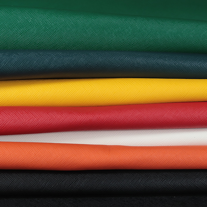 PLD双色十字纹头层黄牛皮革箱包袋保护壳套表带腰带真皮面料