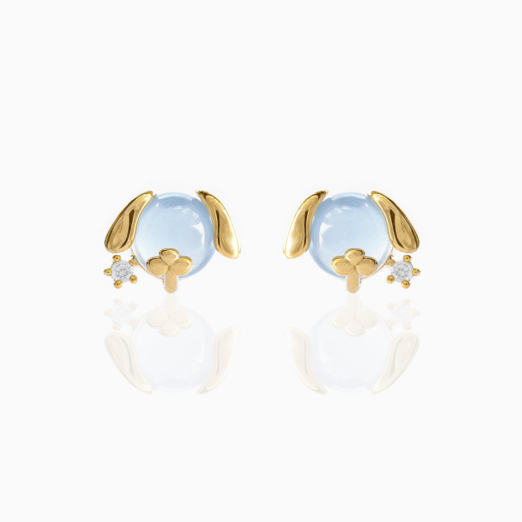 Fashion Animal Brass Artificial Gemstones Earrings Ear Studs display picture 3