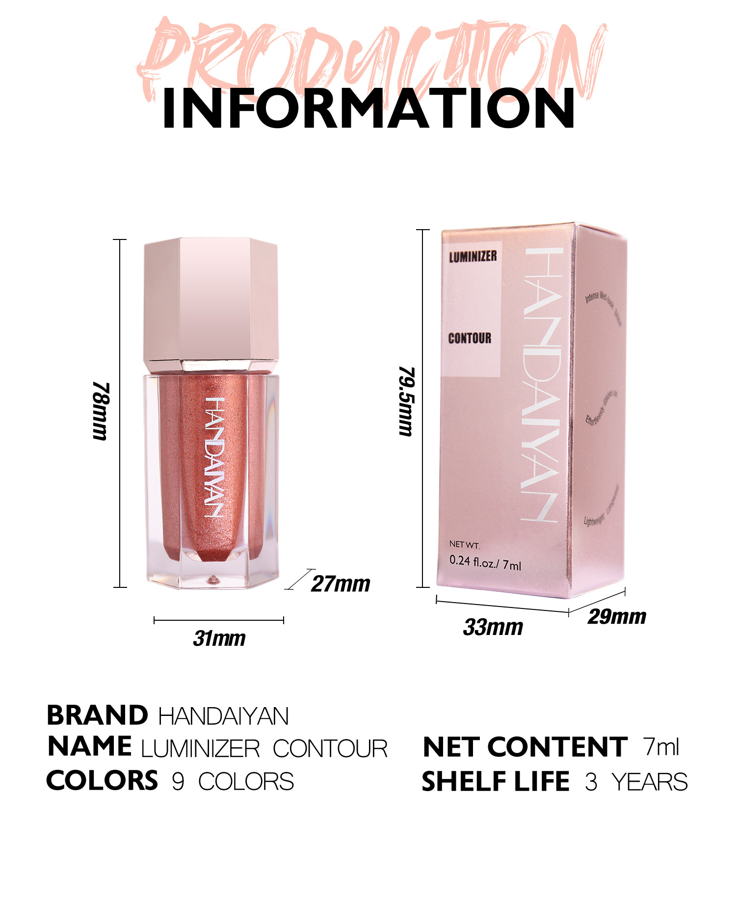 handaiyan Highlighter Contouring Liquid, Han Daiyan Facial Shadow Pearl Brightening Liquid, Cross-border Eyeshadow Liquid from Europe and America undefined