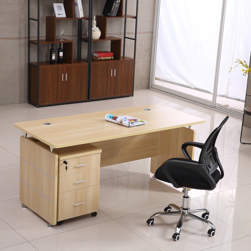 Single Office Table and Chair Combination Modern Simple Office Boss Table File Storage Cabinet with Drawer Staff Computer Desk