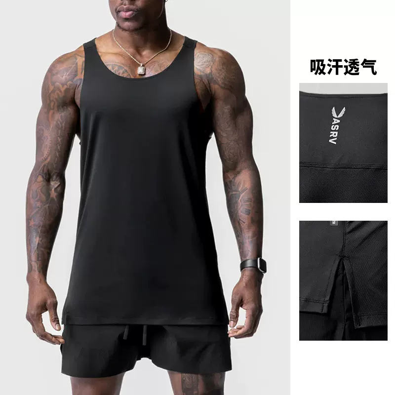 夏季男士背心美式青少年无袖男t恤圆领速干透气休闲百搭坎肩上衣