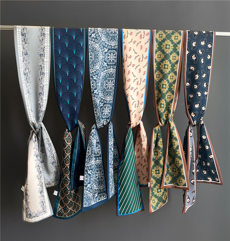 42g Weight Silk Scarf Classification Daily Occasion Satin Material Printing Pattern Summer Season Women's Gender Printing Design Elegant, IG Style Style Women's IG Style Elegant Printing Satin Printing Silk Scarf 无