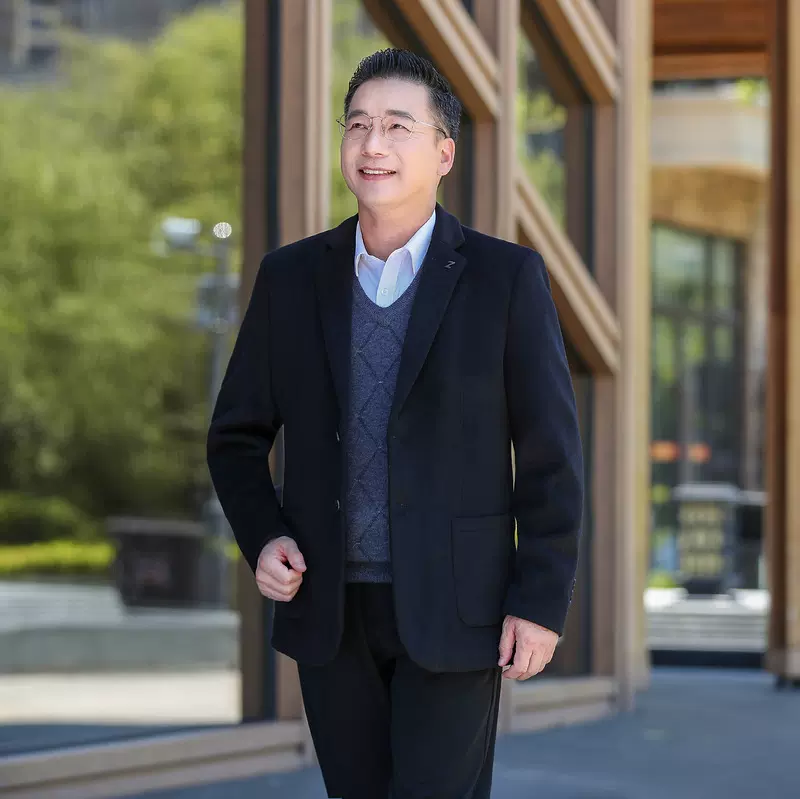 冬季新款男士羽绒西服外套男韩版修身保暖休闲白鸭绒毛呢西装