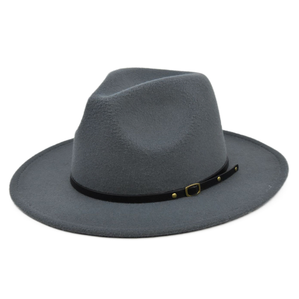 Unisex Retro Solid Color Sewing Flat Eaves Fedora Hat display picture 15