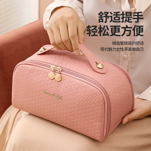 Amazon Exclusive New Travel Large Capacity Makeup Bag High-End Portable Toiletry Bag Elegant Handheld Storage Bag