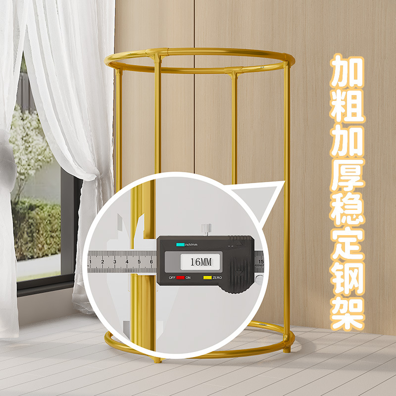 Nuevo multifuncional móvil giratorio percha de ropa tienda de ropa hierro forjado exhibición redonda rack al por mayor en stock