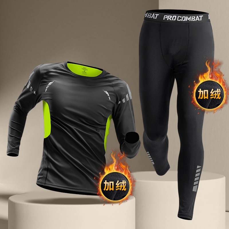 Capa de invierno para hombres con mangas largas con base de tercife seco rápido acondicionamiento físico correr entrenamiento chaqueta de baloncesto ropa interior cálida otoño invierno