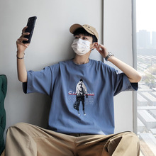 超火cec短袖男ins潮流韩版百搭港风五分t恤宽松2020新款半袖潮牌