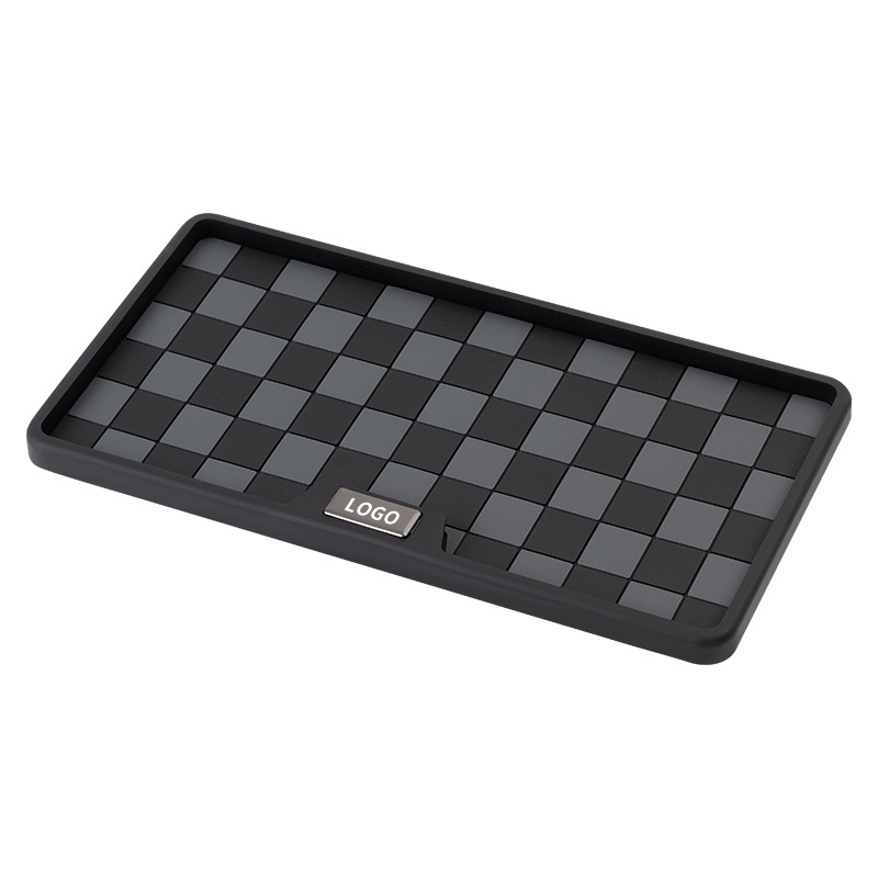 New car dashboard anti-slip mat with number plate, multifunctional vehicle-mounted elevated storage mat