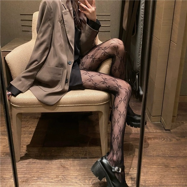 Solid Color Nylon Spandex Hollow Out Tights display picture 1