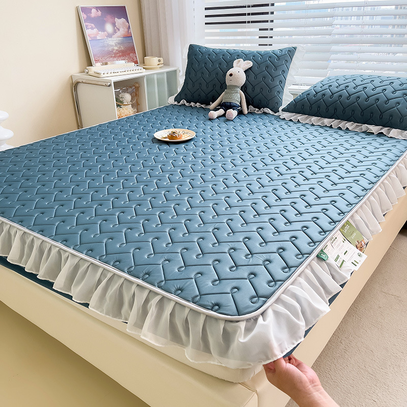 Summer silk mat, set, sheet, 3 piece set, washable