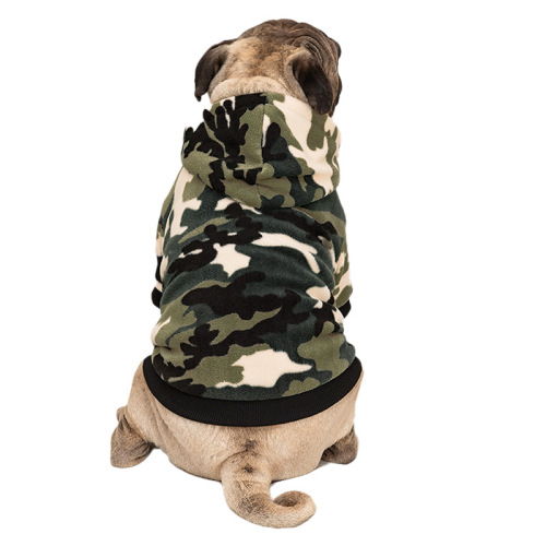 Cross-border pet clothing, new autumn and winter camouflage hooded sweatshirt for small and medium-sized dogs, daily outdoor clothing for pets, wholesale