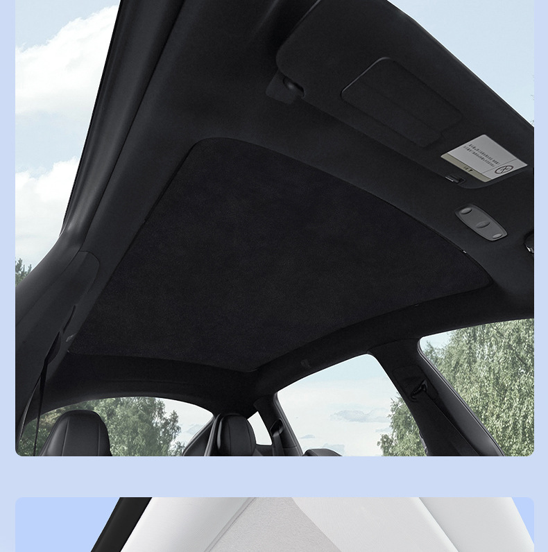 Suitable for Xpeng P7/P7+/Mo3 Suede Electrostatic Adsorption Sunshade Curtain Car Sunroof Sunshade
