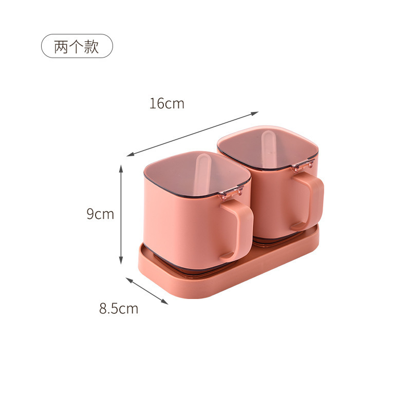 調味料調味料缶日本式キッチン調味料箱プラスチック食品級セット家庭用スプーン付き調味料缶|undefined