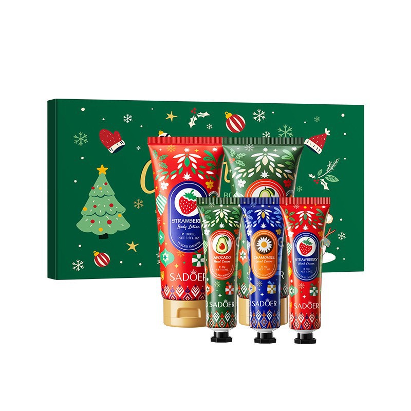 Comercio exterior transfronterizo SADOER colorido traje de crema de manos de flores y frutas hidratante anti-agrietamiento crema de manos regalo image 12