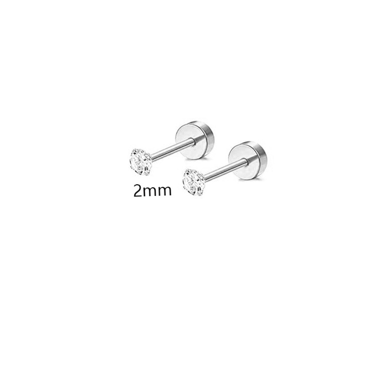 Orecchini piercing in acciaio inossidabile all'ingrosso da 2-5 mm, a quattro punte, in zircone, per naso e labbro, gioielli per le orecchie_voghion.com